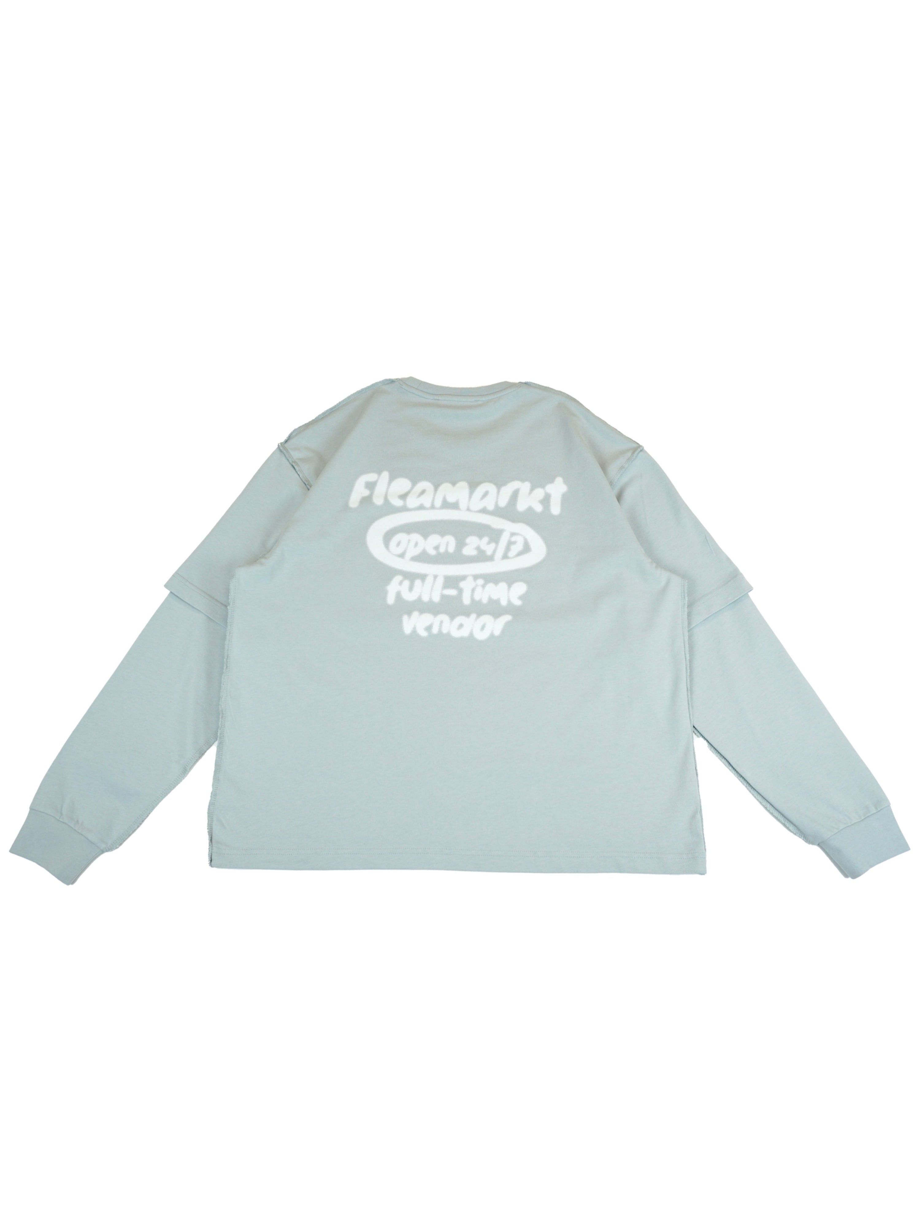 SPRAY DOUBLE SLEEVE T-SHIRT - AÇIK MAVİ