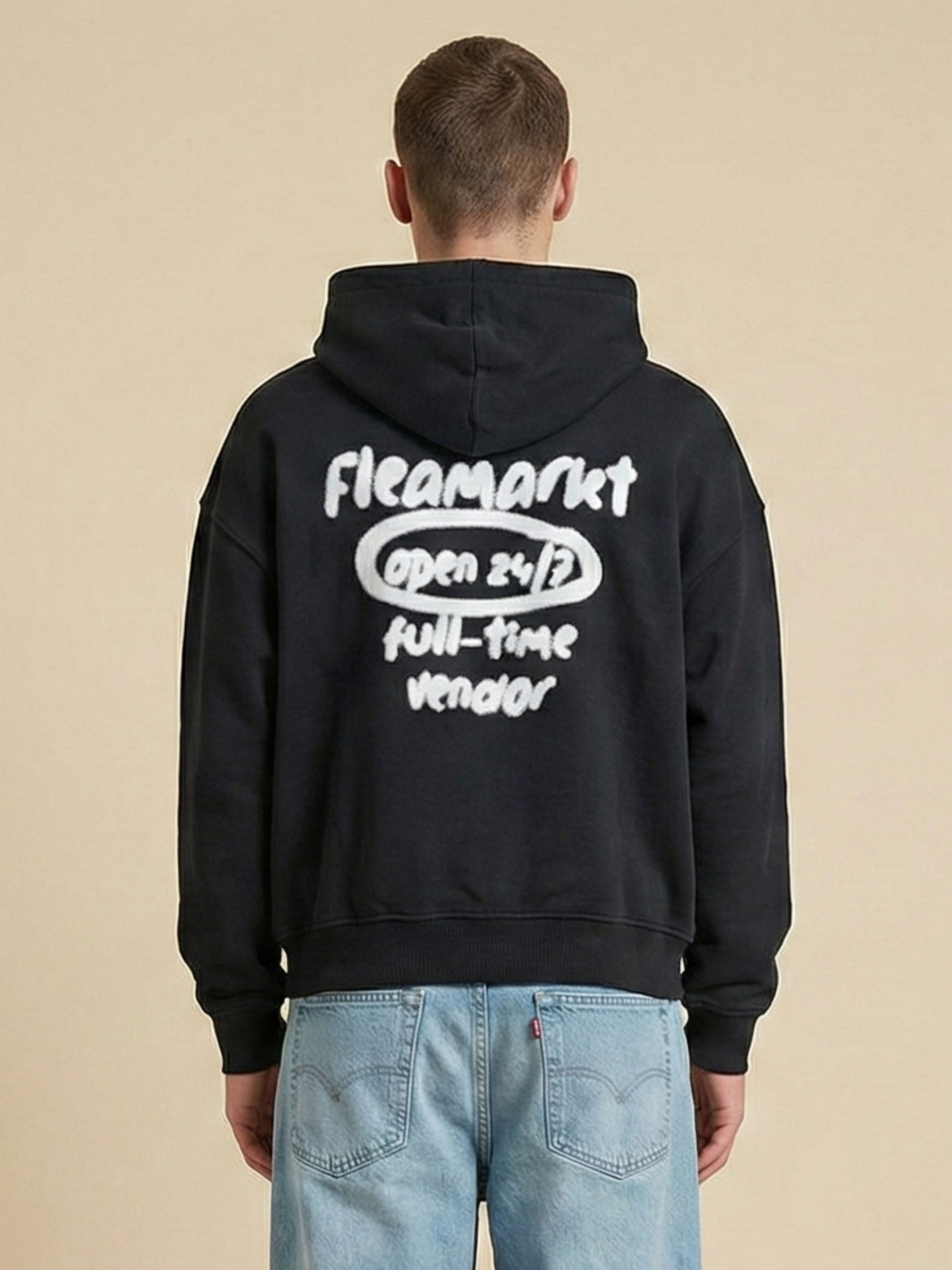 FLEAMARKT SPRAY HOODIE - SİYAH
