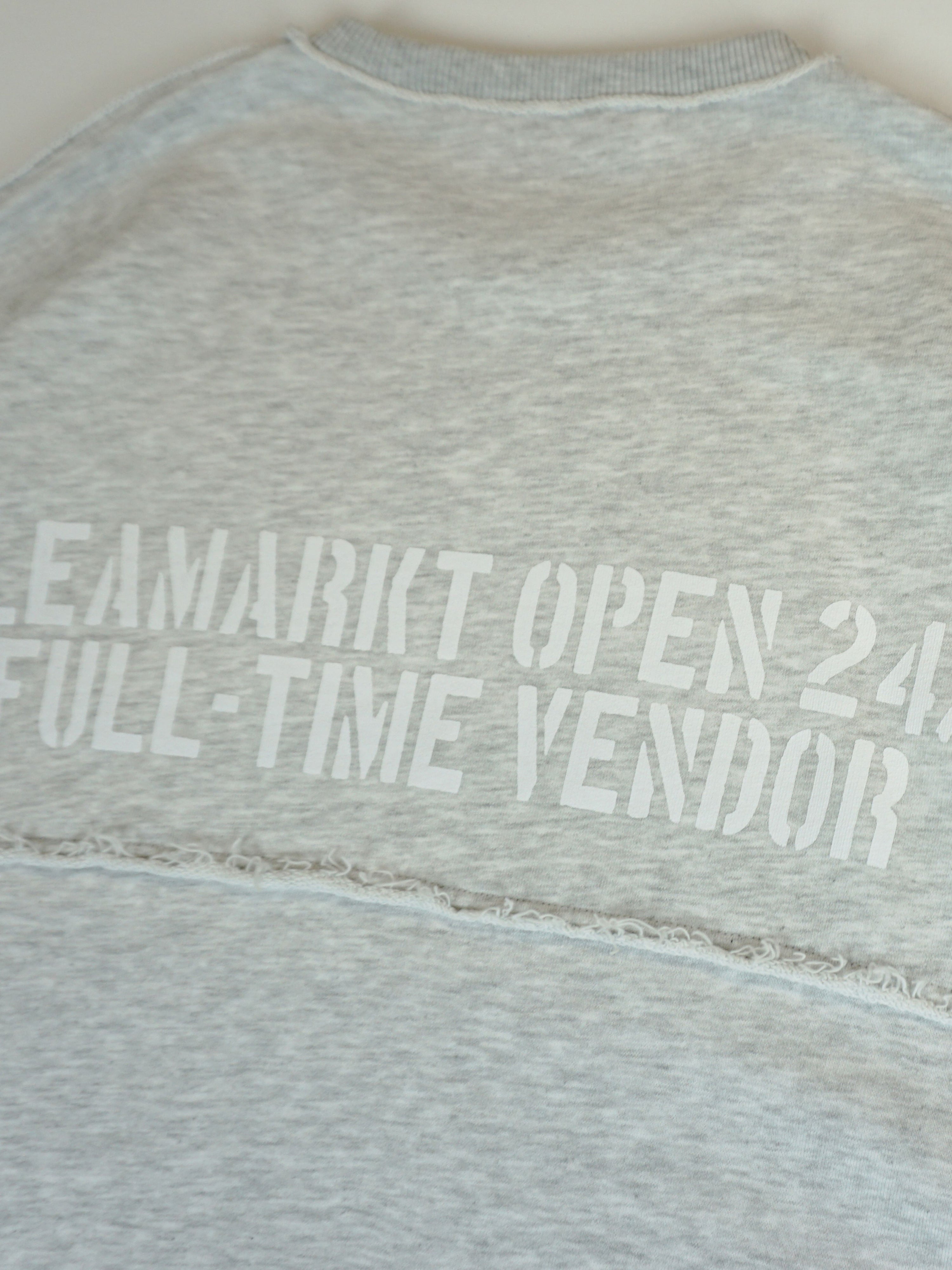 ARKA PARÇALI SWEATSHIRT - GRI MELANJ
